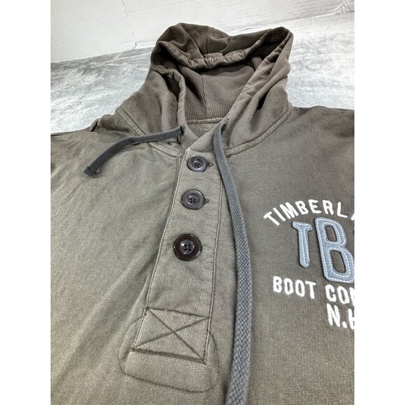 Timberland Hoodie Sweatshirt TBL Boot Company N.H. Mens XL 1/4 Button - Picture 4 of 8